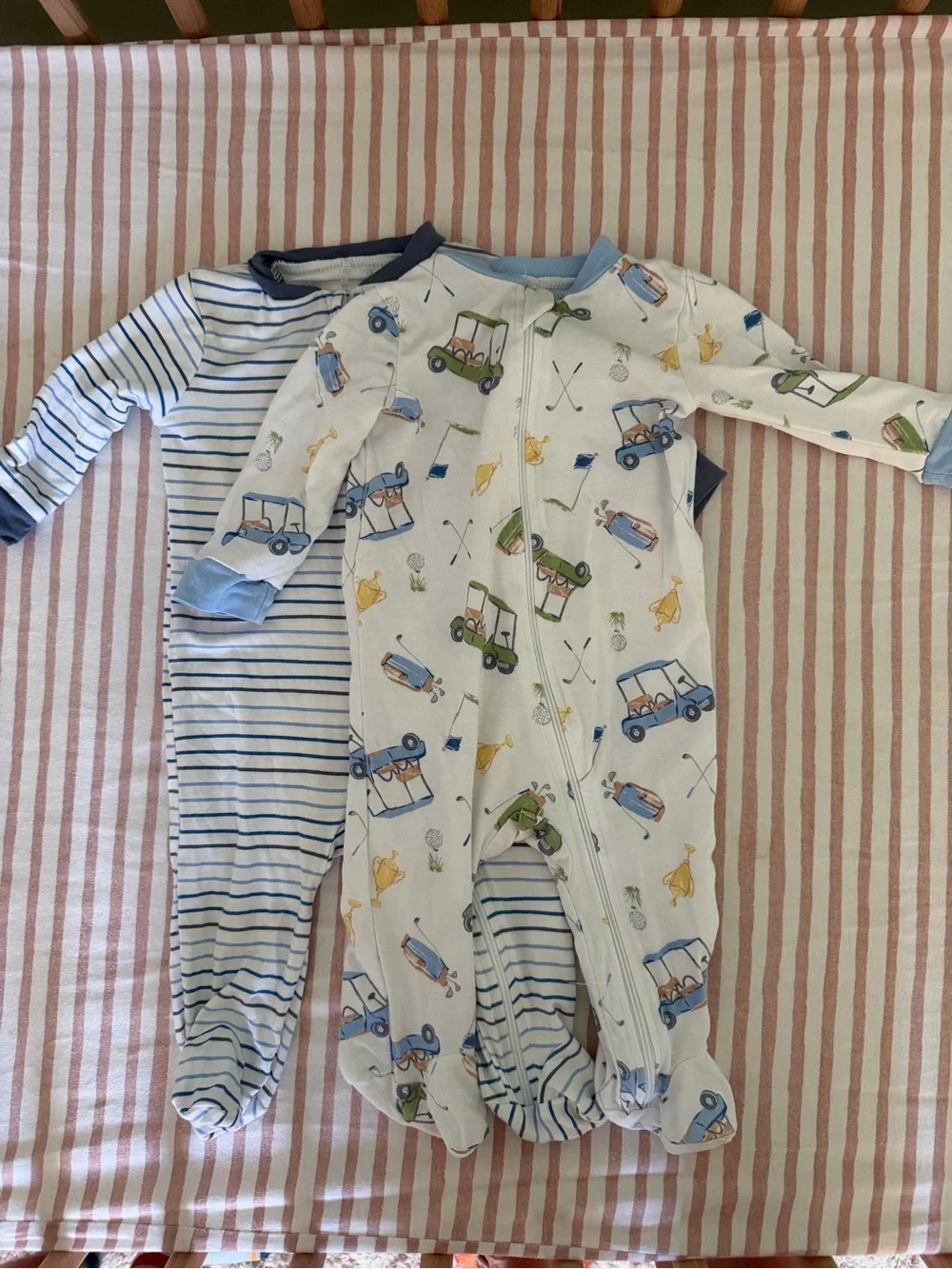 Golf-Print and Striped Footed Bamboo Set size 0-3M